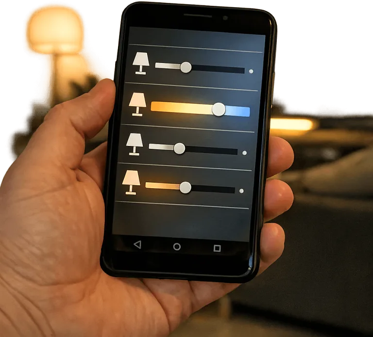 Smart Home Steuerung per Smartphone App für die Wohnungsbeleuchtung
