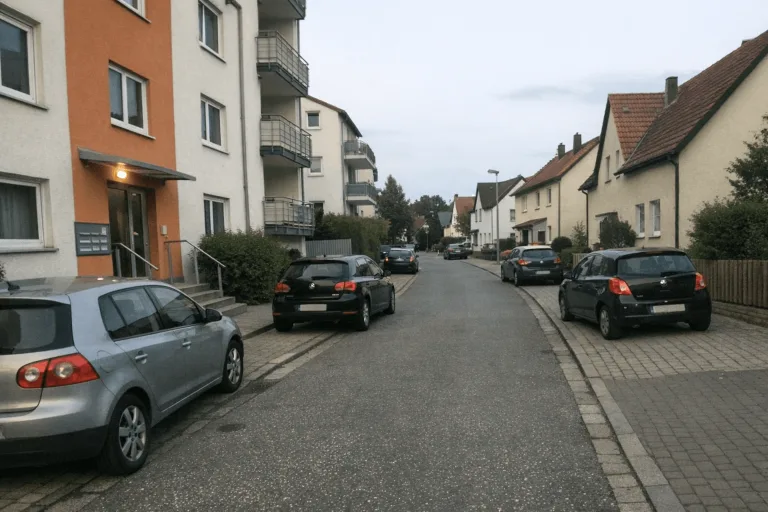 Wohnhäuser und Mehrfamilienhäuser im Stadtgebiet