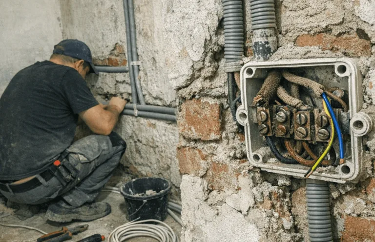 Diagnose eines elektrischen Defekts in der Wand mit einer Wärmebildkamera
